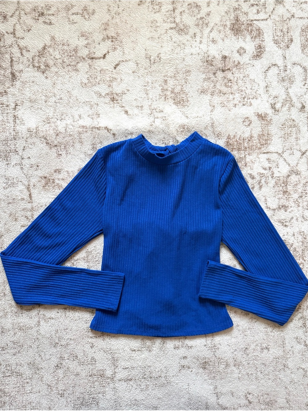 Forever 21 Royal Blue Ribbed Long Sleeve Top